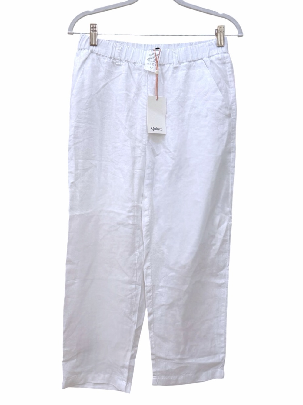 Quince NWT 100% European Linen Pants White Small - Picture 3 of 12